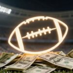 Sports betting deals with money and sports icons.