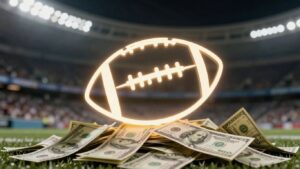 Sports betting deals with money and sports icons.