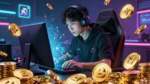Gamer with bonus offers and gold coins