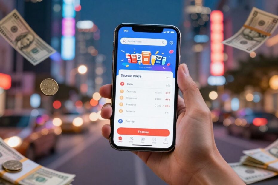 Betting app with free cash on a smartphone screen.