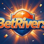 BetRivers logo with confetti and golden coins.